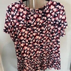 Banana Republic Navy Floral Blouse